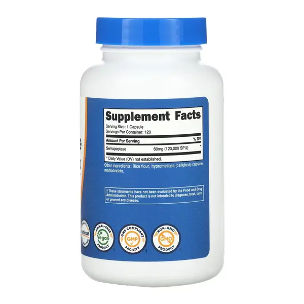 Nutricost Serrapeptase 120,000 SPU 60 Mg Capsules